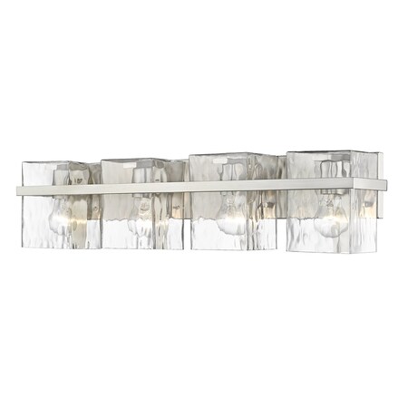 Z-Lite Bennington 4 Light Vanity, Brushed Nickel & Clear 1938-4V-BN